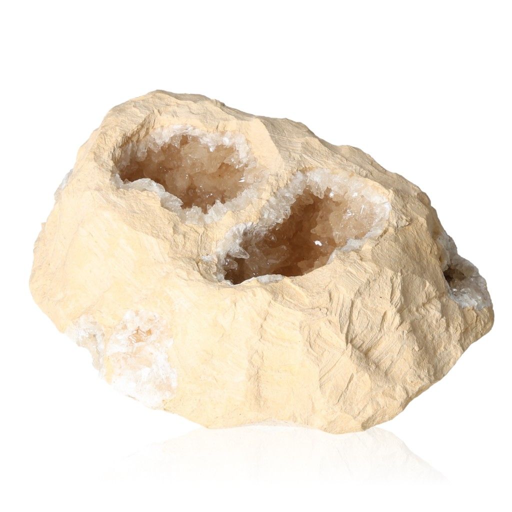 Dogtooth Calcite Geode XXL with sharp calcite crystals showcasing natural beauty and powerful energy properties.