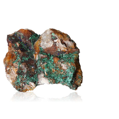 Raw malachite druzy stone with green mineral texture on a white background.